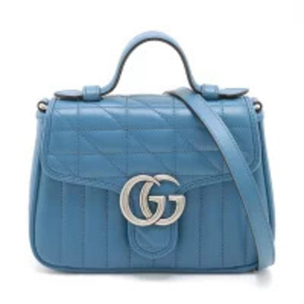 Gucci Handle Top GG Bag Marmont Shoulder Blue